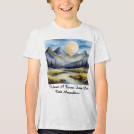 Camiseta Masc Juvenil Básica Amanhecer da Terra-2 Tri-Blend Shirt