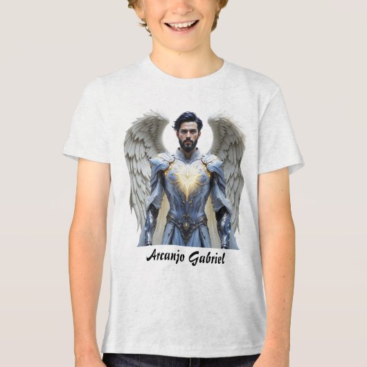 Camiseta Masc Juvenil Básica Arcanjo Gabriel Tri-Blend Shirt (Voorkant)