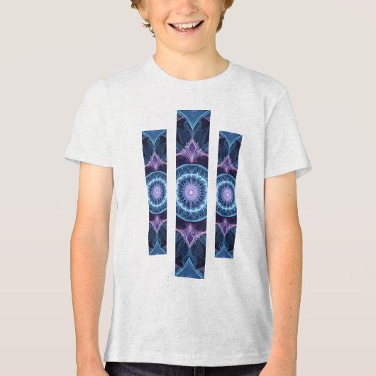Camiseta Masc Juvenil Básica Fractal Geometrico-1 Tri-Blend Shirt (Voorkant)