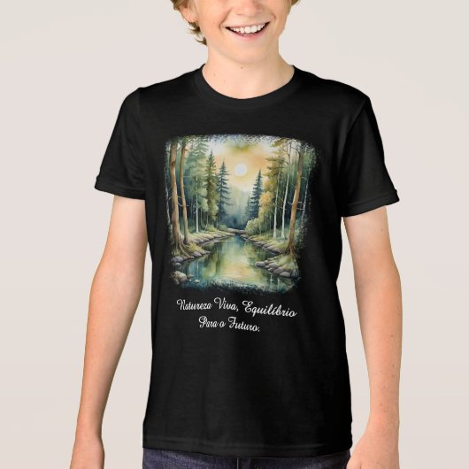 Camiseta Masc Juvenil Básica Reflexos da Terra-1   Tri-Blend Shirt (Voorkant)