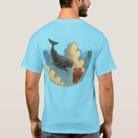 Camiseta Masc. Whale And Bowl Of Petunias - Back T-shirt (Achterkant)
