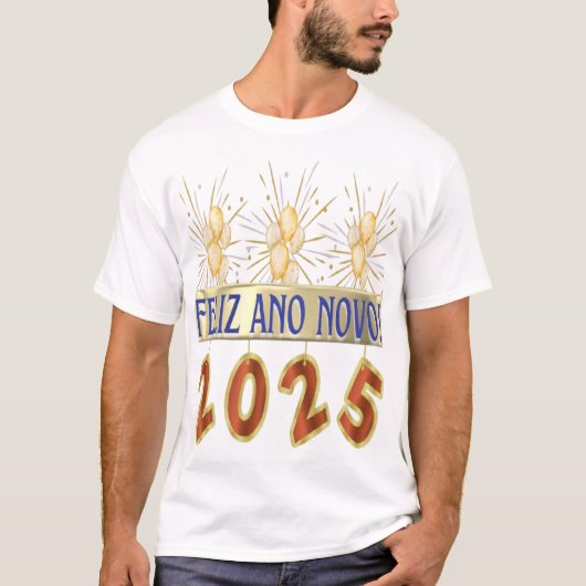 Camiseta Masculina  - ano novo T-shirt (Voorkant)