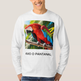 Camiseta Masculina Básica Arara Vermelha T-shirt