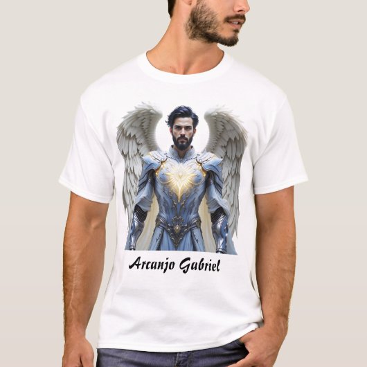 Camiseta Masculina Básica Arcanjo Gabriel T-shirt (Voorkant)