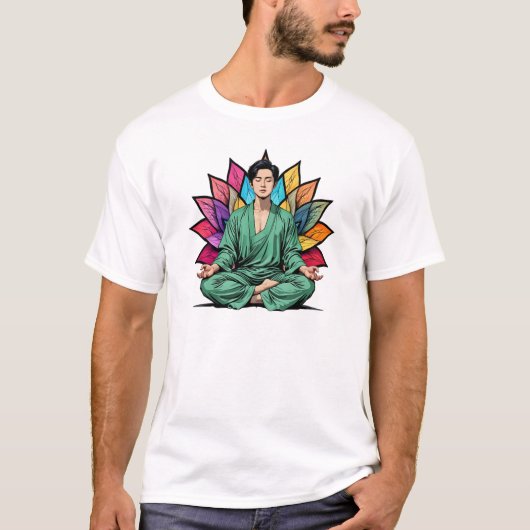 Camiseta Masculina Básica Meditação-1 T-shirt (Voorkant)