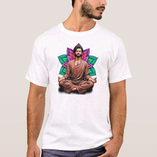Camiseta Masculina Básica Meditação-4 T-shirt (Voorkant)
