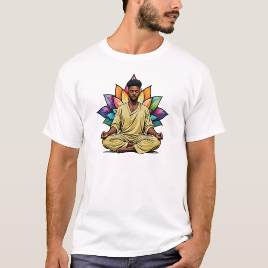 Camiseta Masculina Básica Meditação-5 T-shirt (Voorkant)