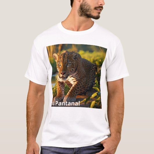 Camiseta Masculina Básica Onça Pintada T-shirt (Voorkant)