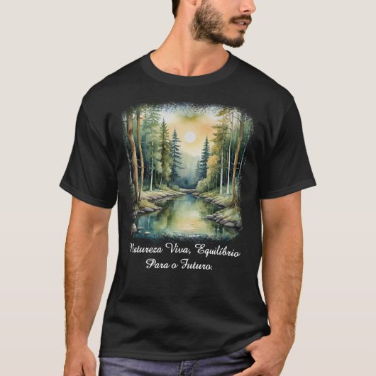 Camiseta Masculina Básica Reflexos da Terra-1 T-shirt (Voorkant)