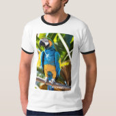 Camiseta Masculina Básica Ringer Arara Azul T-shirt (Voorkant)