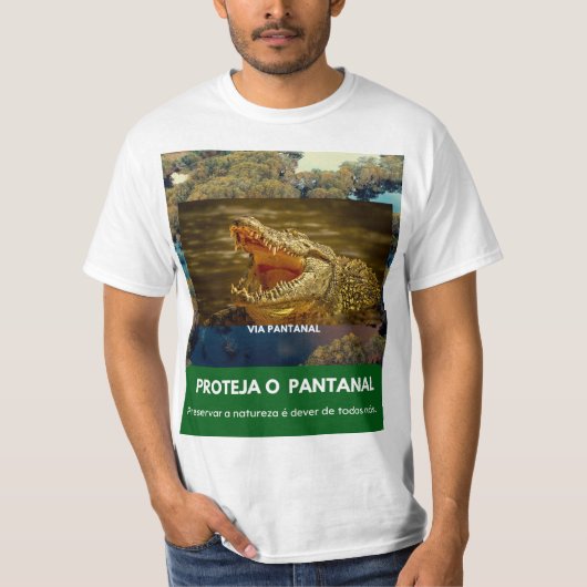  Camiseta Masculina Value Via Pantanal Jacaré T-shirt (Voorkant)
