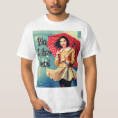Camiseta Masculina Value "Yes, i love rain!" T-shirt (Voorkant)