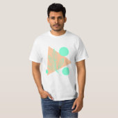 Camiseta masculina verde claro e bege escuro t-shirt (Voorkant volledig)