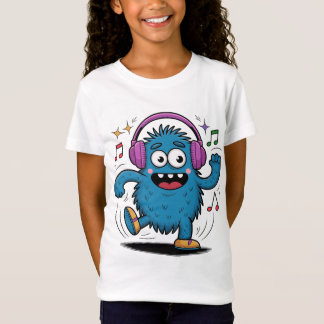 Camiseta Monstruo Bailando Feliz con Auriculares T-shirt