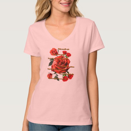 Camiseta Mujer Rosas Rojas T-shirt (Voorkant)
