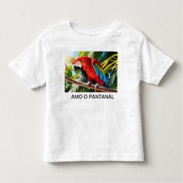 Camiseta para Crianças Arara Vermelha Kinder Shirts