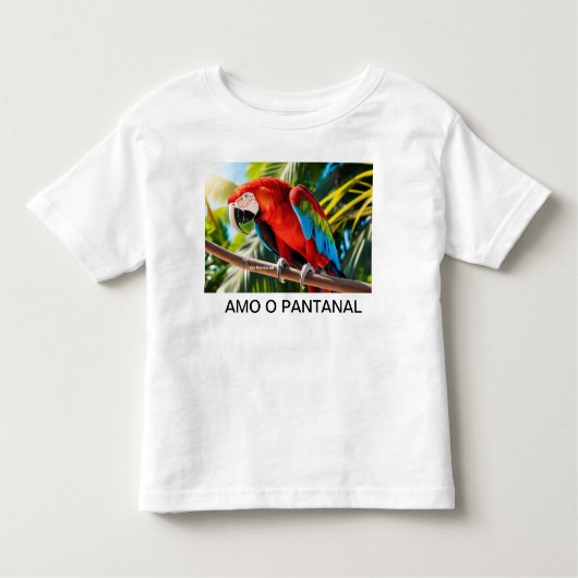 Camiseta para Crianças Arara Vermelha Kinder Shirts (Voorkant)