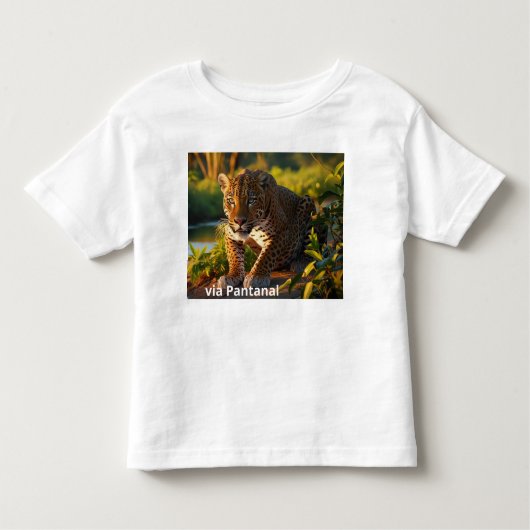 Camiseta para Crianças em Jersey Fina Onça Pintada Kinder Shirts (Voorkant)