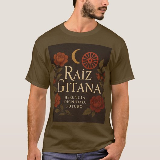 Camiseta para Hombre "Raíz Gitana" T-shirt (Voorkant)