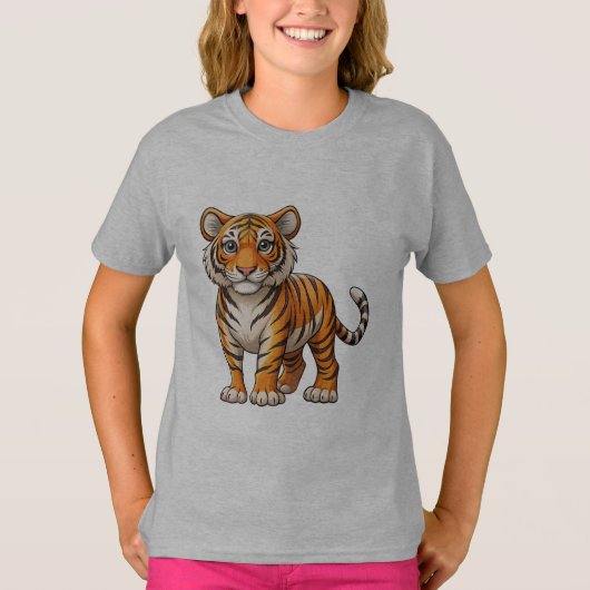 Camiseta para Niña Cachorro de Tigre T-shirt (Voorkant)