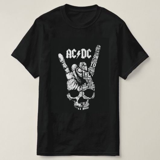 Camiseta preta  AC DC T-shirt (Design voorkant)
