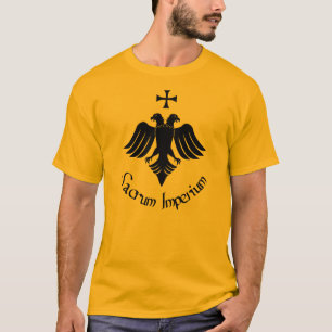 camiseta Sacro Império com águia bicéfala e cruz T-shirt