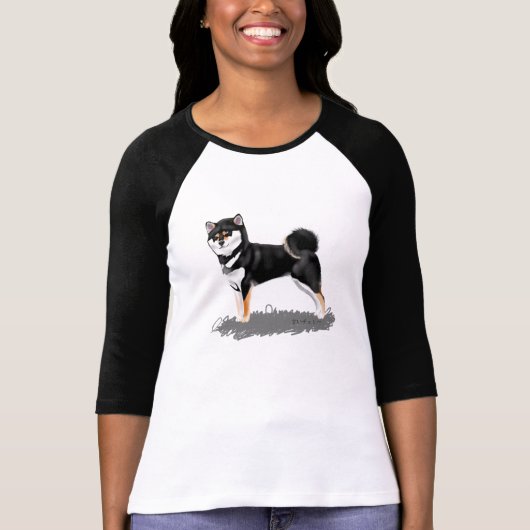 Camiseta shiba inu black&tan t-shirt (Voorkant)