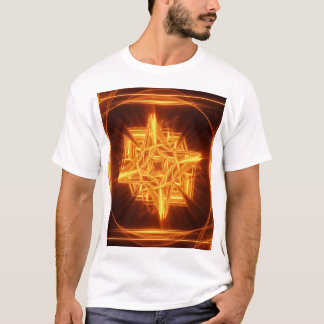 Camiseta símbolo estrela dourada de fogo t-shirt