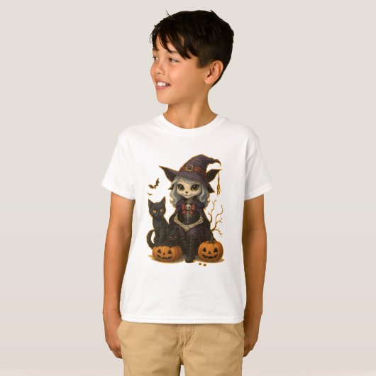 Camiseta (T-shirt) Infantil Bruxa dos Gatos T-shirt (Voorkant volledig)