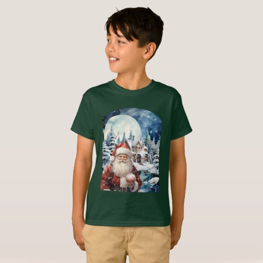 Camiseta (T-shirt) Infantil Noite do Papai Noel T-shirt (Voorkant volledig)