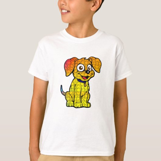 Camiseta (T-shirt) Infantil Quebra-Cabeça Cachorro T-shirt (Voorkant)