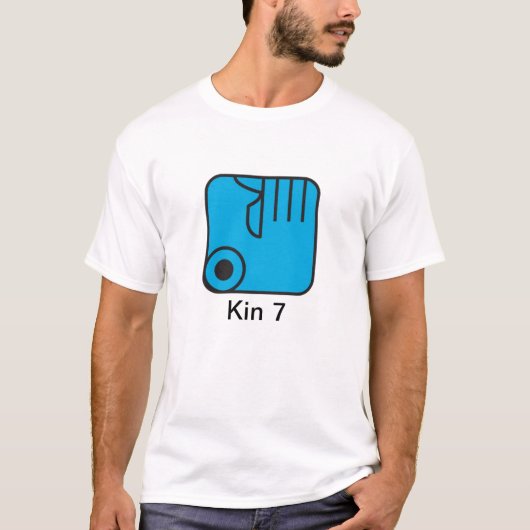 Camiseta Tzolkin Mao Azul Kin 7 T-shirt (Voorkant)