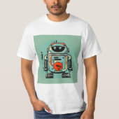 Camiseta vintaje robot steampunk green t-shirt (Voorkant)