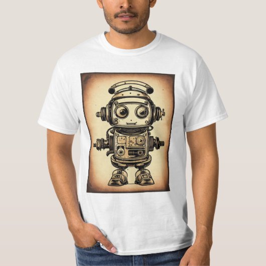 Camiseta vintaje robot steampunk IA T-shirt (Voorkant)