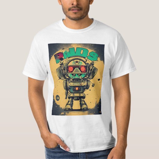 Camiseta vintaje robot steampunk IAs T-shirt (Voorkant)