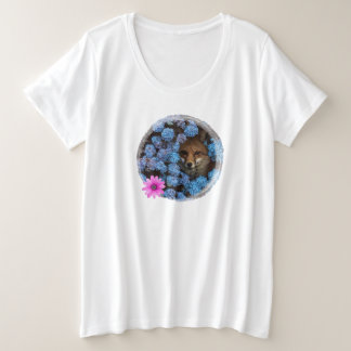 Camiseta Zorro entre flores Grote Maat T-shirt