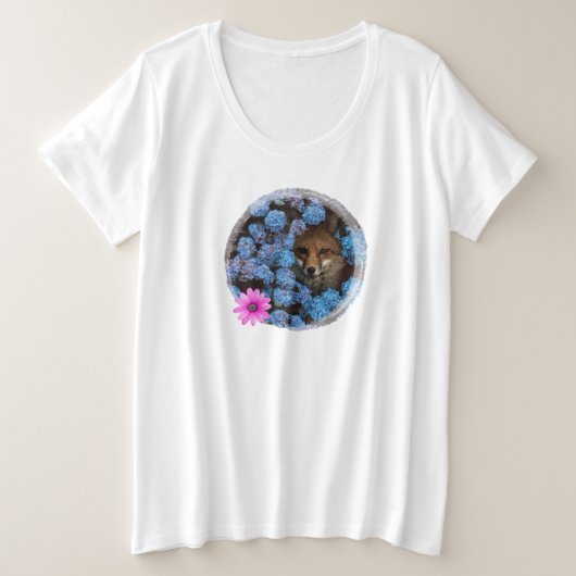 Camiseta Zorro entre flores Grote Maat T-shirt (Design voorkant)