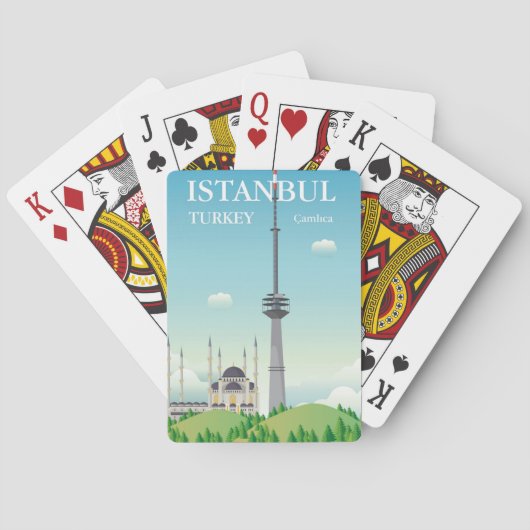 Camlica Tower | Istanbul, Turkije Pokerkaarten (Achterkant)
