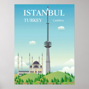 Camlica Tower   Istanbul, Turkije Poster