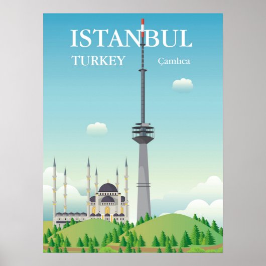 Camlica Tower | Istanbul, Turkije Poster (Voorkant)