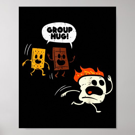 Camng Group Hug Smores Funny Marshmallow Men Women Poster (Voorkant)