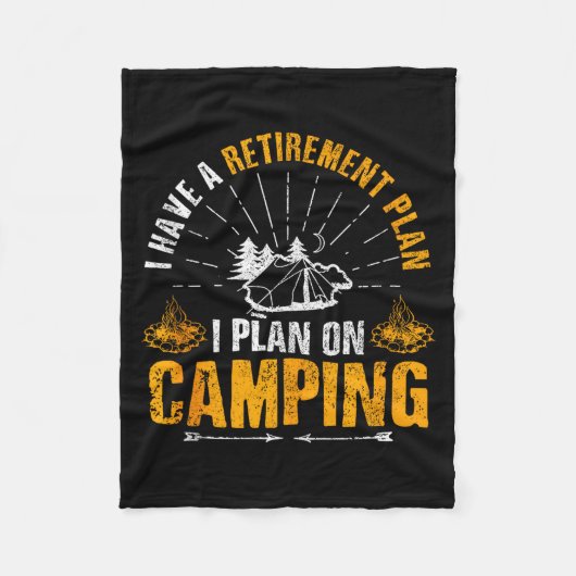Camng Retirement Gift Funny Quote Outdoor Retired  Fleece Deken (Voorkant)