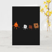 Camng Smores Running Fire Funny Group Hug Men Wome Kaart (Gele Bloem)