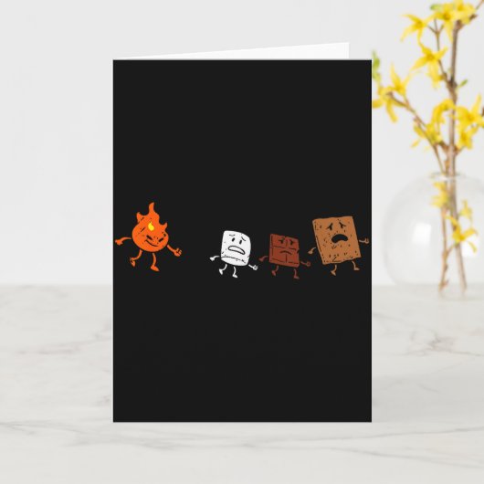 Camng Smores Running Fire Funny Group Hug Men Wome Kaart (Gele Bloem)