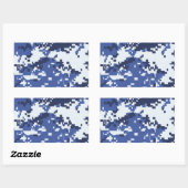 camo02 BLAUW WITTE CAMOUFLAGE PATROON ACHTERGRONDE Rechthoekige Sticker (Vel)