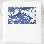 camo02 BLAUW WITTE CAMOUFLAGE PATROON ACHTERGRONDE Rechthoekige Sticker (Tas)