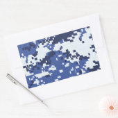 camo02 BLAUW WITTE CAMOUFLAGE PATROON ACHTERGRONDE Rechthoekige Sticker (Envelop)