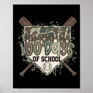 Camo 100 dagen school honkbal thuisplaat Drip B Poster