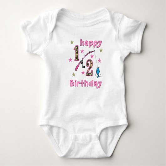 Camo 1/2 Birthday Vissen Jumper Romper (Voorkant)