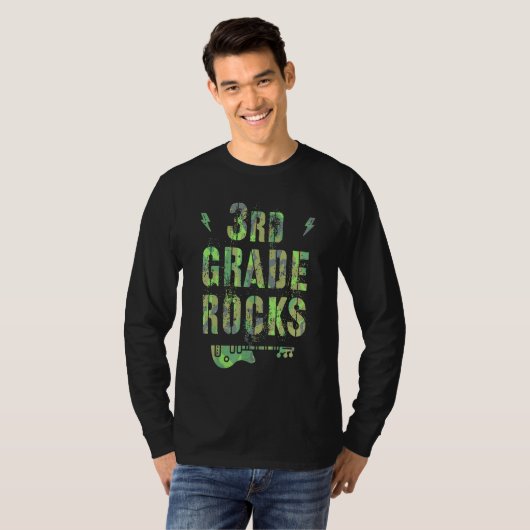 Camo 3rd Grade Rocks Camp Teacher Squad Third Grad T-shirt (Voorkant volledig)